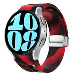 Richard 磁吸摺疊銀色錶扣矽膠錶帶，適用於 Samsung Galaxy Watch 6 40 / 44mm、Samsung Galaxy Watch 5 40 / 44mm、Samsung Galaxy Watch 4 40 / 44mm