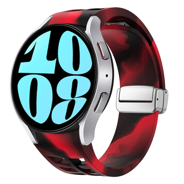Richard 磁吸摺疊銀色錶扣矽膠錶帶，適用於 Samsung Galaxy Watch 6 40 / 44mm、Samsung Galaxy Watch 5 40 / 44mm、Samsung Galaxy Watch 4 40 / 44mm