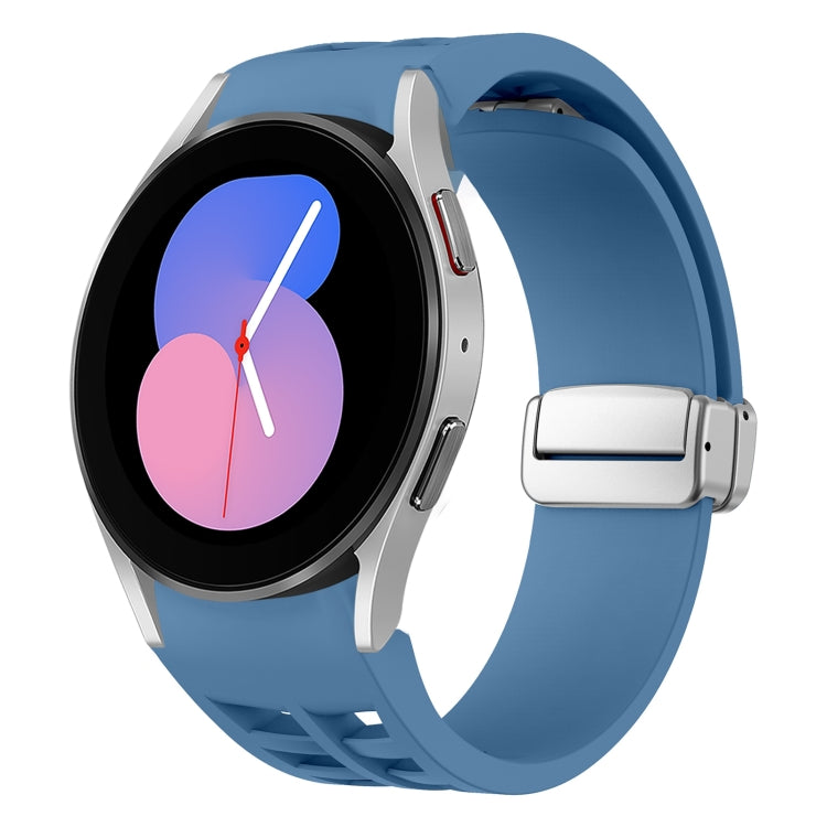 Richard 磁吸摺疊銀色錶扣矽膠錶帶，適用於 Samsung Galaxy Watch 6 40 / 44mm、Samsung Galaxy Watch 5 40 / 44mm、Samsung Galaxy Watch 4 40 / 44mm