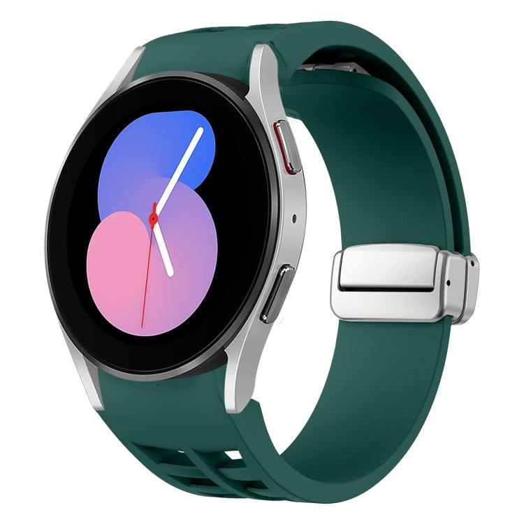 Richard 磁吸摺疊銀色錶扣矽膠錶帶，適用於 Samsung Galaxy Watch 6 40 / 44mm、Samsung Galaxy Watch 5 40 / 44mm、Samsung Galaxy Watch 4 40 / 44mm