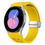Richard 磁吸摺疊銀色錶扣矽膠錶帶，適用於 Samsung Galaxy Watch 6 40 / 44mm、Samsung Galaxy Watch 5 40 / 44mm、Samsung Galaxy Watch 4 40 / 44mm