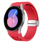 Richard 磁吸摺疊銀色錶扣矽膠錶帶，適用於 Samsung Galaxy Watch 6 40 / 44mm、Samsung Galaxy Watch 5 40 / 44mm、Samsung Galaxy Watch 4 40 / 44mm