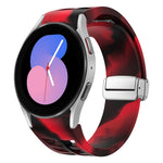 Richard 磁吸摺疊銀色錶扣矽膠錶帶，適用於 Samsung Galaxy Watch 6 40 / 44mm、Samsung Galaxy Watch 5 40 / 44mm、Samsung Galaxy Watch 4 40 / 44mm