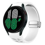 Richard 磁吸摺疊銀色錶扣矽膠錶帶，適用於 Samsung Galaxy Watch 6 40 / 44mm、Samsung Galaxy Watch 5 40 / 44mm、Samsung Galaxy Watch 4 40 / 44mm