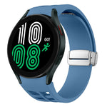 Richard 磁吸摺疊銀色錶扣矽膠錶帶，適用於 Samsung Galaxy Watch 6 40 / 44mm、Samsung Galaxy Watch 5 40 / 44mm、Samsung Galaxy Watch 4 40 / 44mm