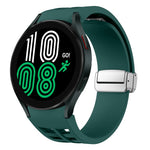 Richard 磁吸摺疊銀色錶扣矽膠錶帶，適用於 Samsung Galaxy Watch 6 40 / 44mm、Samsung Galaxy Watch 5 40 / 44mm、Samsung Galaxy Watch 4 40 / 44mm