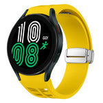 Richard 磁吸摺疊銀色錶扣矽膠錶帶，適用於 Samsung Galaxy Watch 6 40 / 44mm、Samsung Galaxy Watch 5 40 / 44mm、Samsung Galaxy Watch 4 40 / 44mm