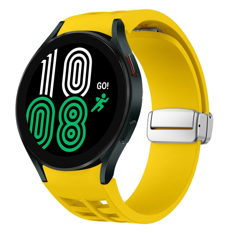 Richard 磁吸摺疊銀色錶扣矽膠錶帶，適用於 Samsung Galaxy Watch 6 40 / 44mm、Samsung Galaxy Watch 5 40 / 44mm、Samsung Galaxy Watch 4 40 / 44mm