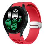 Richard 磁吸摺疊銀色錶扣矽膠錶帶，適用於 Samsung Galaxy Watch 6 40 / 44mm、Samsung Galaxy Watch 5 40 / 44mm、Samsung Galaxy Watch 4 40 / 44mm