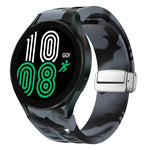 Richard 磁吸摺疊銀色錶扣矽膠錶帶，適用於 Samsung Galaxy Watch 6 40 / 44mm、Samsung Galaxy Watch 5 40 / 44mm、Samsung Galaxy Watch 4 40 / 44mm