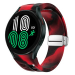 Richard 磁吸摺疊銀色錶扣矽膠錶帶，適用於 Samsung Galaxy Watch 6 40 / 44mm、Samsung Galaxy Watch 5 40 / 44mm、Samsung Galaxy Watch 4 40 / 44mm