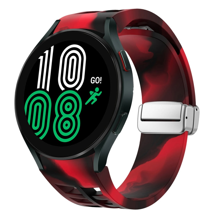 Richard 磁吸摺疊銀色錶扣矽膠錶帶，適用於 Samsung Galaxy Watch 6 40 / 44mm、Samsung Galaxy Watch 5 40 / 44mm、Samsung Galaxy Watch 4 40 / 44mm