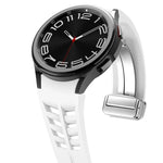 Richard磁吸摺疊銀扣矽膠錶帶，適用於Samsung Galaxy Watch 4 Classic 42 / 46mm
