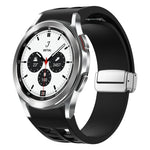 Richard磁吸摺疊銀扣矽膠錶帶，適用於Samsung Galaxy Watch 4 Classic 42 / 46mm