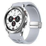 Richard磁吸摺疊銀扣矽膠錶帶，適用於Samsung Galaxy Watch 4 Classic 42 / 46mm