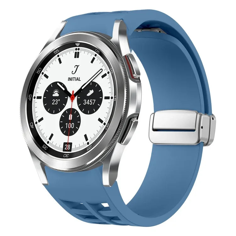 Richard磁吸摺疊銀扣矽膠錶帶，適用於Samsung Galaxy Watch 4 Classic 42 / 46mm