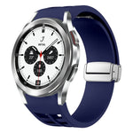 Richard磁吸摺疊銀扣矽膠錶帶，適用於Samsung Galaxy Watch 4 Classic 42 / 46mm