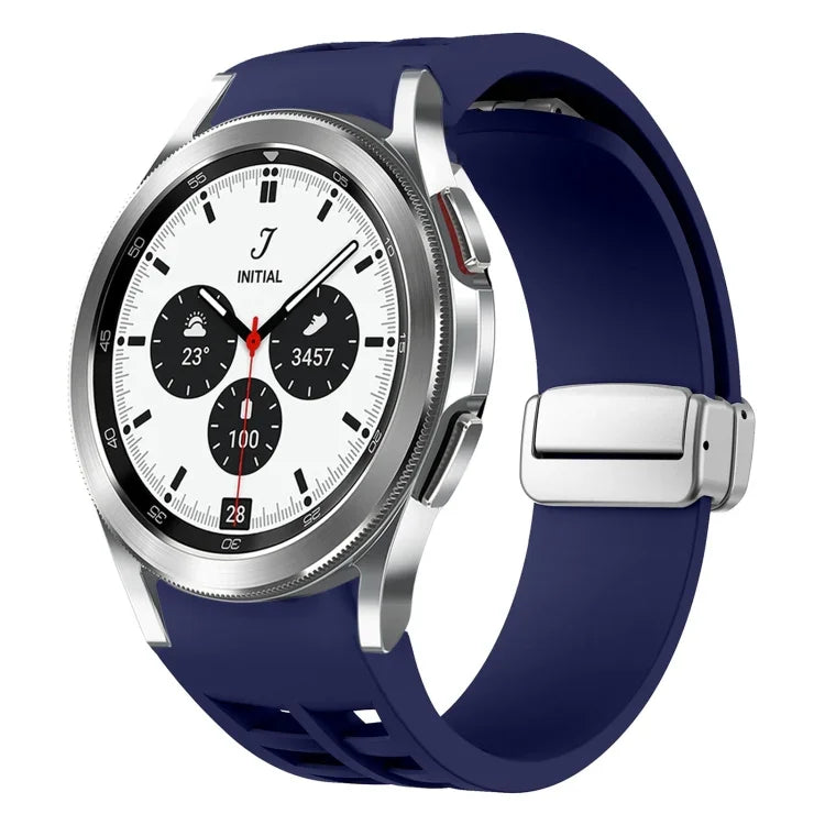 Richard磁吸摺疊銀扣矽膠錶帶，適用於Samsung Galaxy Watch 4 Classic 42 / 46mm
