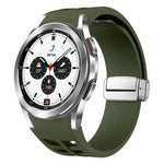 Richard磁吸摺疊銀扣矽膠錶帶，適用於Samsung Galaxy Watch 4 Classic 42 / 46mm