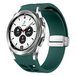 Richard磁吸摺疊銀扣矽膠錶帶，適用於Samsung Galaxy Watch 4 Classic 42 / 46mm
