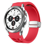 Richard磁吸摺疊銀扣矽膠錶帶，適用於Samsung Galaxy Watch 4 Classic 42 / 46mm