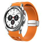 Richard磁吸摺疊銀扣矽膠錶帶，適用於Samsung Galaxy Watch 4 Classic 42 / 46mm