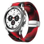 Richard磁吸摺疊銀扣矽膠錶帶，適用於Samsung Galaxy Watch 4 Classic 42 / 46mm