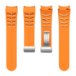 Richard 磁吸摺疊銀色錶扣矽膠錶帶，適用於 Samsung Galaxy Watch 5 Pro 45mm、Samsung Galaxy Watch 7 40 / 44mm、Samsung Galaxy Watch 6 Classic 43 / 47mm