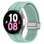 Magnetic Folding Silver Buckle Silicone Watch Band, For Samsung Galaxy Watch FE 40mm, For Samsung Galaxy Watch7 40 / 44mm
