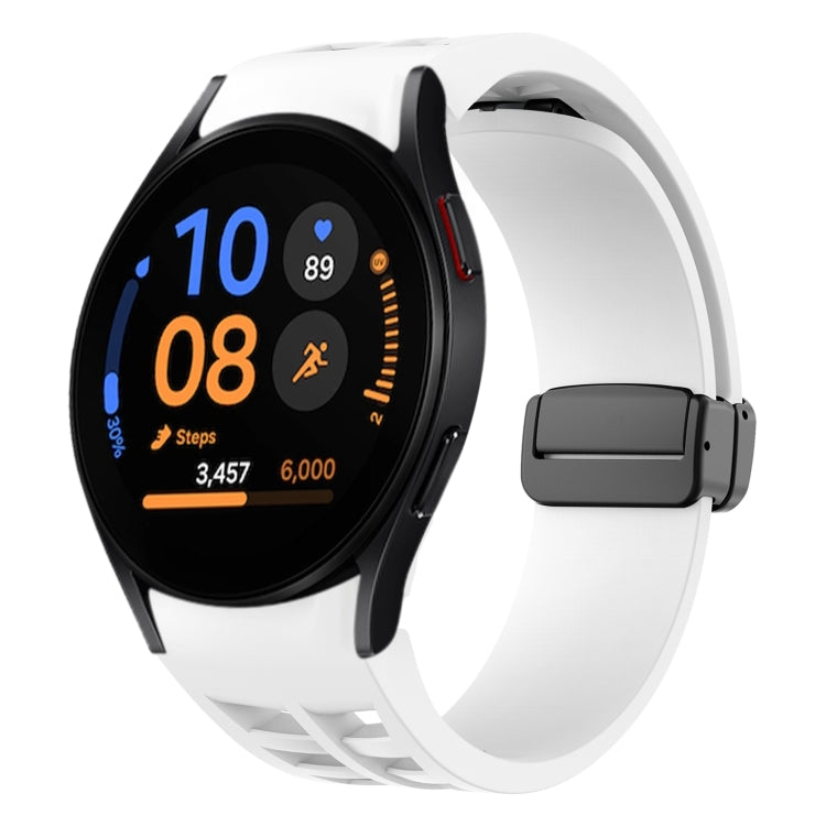 Richard 磁性摺疊黑色扣矽膠錶帶，適用於 Samsung Galaxy Watch FE 40mm，適用於 Samsung Galaxy Watch 7 40 / 44mm，適用於 Samsung Galaxy Watch 6 Classic 43 / 47mm
