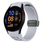 Richard 磁性摺疊黑色扣矽膠錶帶，適用於 Samsung Galaxy Watch FE 40mm，適用於 Samsung Galaxy Watch 7 40 / 44mm，適用於 Samsung Galaxy Watch 6 Classic 43 / 47mm