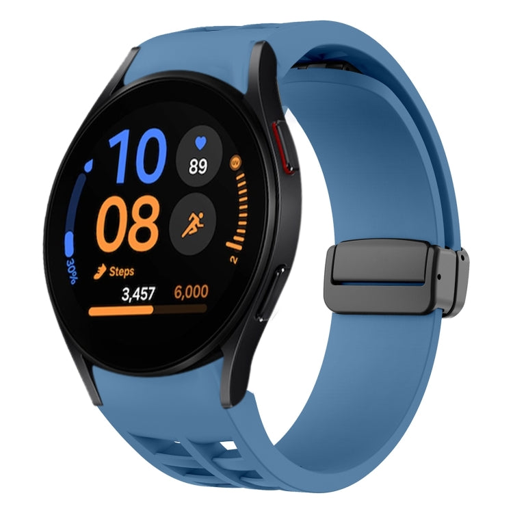 Richard 磁性摺疊黑色扣矽膠錶帶，適用於 Samsung Galaxy Watch FE 40mm，適用於 Samsung Galaxy Watch 7 40 / 44mm，適用於 Samsung Galaxy Watch 6 Classic 43 / 47mm