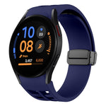 Richard 磁性摺疊黑色扣矽膠錶帶，適用於 Samsung Galaxy Watch FE 40mm，適用於 Samsung Galaxy Watch 7 40 / 44mm，適用於 Samsung Galaxy Watch 6 Classic 43 / 47mm