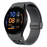 Richard 磁性摺疊黑色扣矽膠錶帶，適用於 Samsung Galaxy Watch FE 40mm，適用於 Samsung Galaxy Watch 7 40 / 44mm，適用於 Samsung Galaxy Watch 6 Classic 43 / 47mm