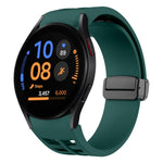 Richard 磁性摺疊黑色扣矽膠錶帶，適用於 Samsung Galaxy Watch FE 40mm，適用於 Samsung Galaxy Watch 7 40 / 44mm，適用於 Samsung Galaxy Watch 6 Classic 43 / 47mm