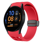Richard 磁性摺疊黑色扣矽膠錶帶，適用於 Samsung Galaxy Watch FE 40mm，適用於 Samsung Galaxy Watch 7 40 / 44mm，適用於 Samsung Galaxy Watch 6 Classic 43 / 47mm