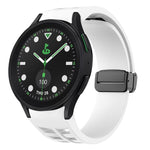Richard 磁性摺疊黑色扣矽膠錶帶，適用於 Samsung Galaxy Watch 6 40 / 44mm，適用於 Samsung Galaxy Watch 5 Pro 高爾夫版，適用於 Samsung Galaxy Watch 5 高爾夫版