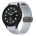 Richard 磁性摺疊黑色扣矽膠錶帶，適用於 Samsung Galaxy Watch 6 40 / 44mm，適用於 Samsung Galaxy Watch 5 Pro 高爾夫版，適用於 Samsung Galaxy Watch 5 高爾夫版