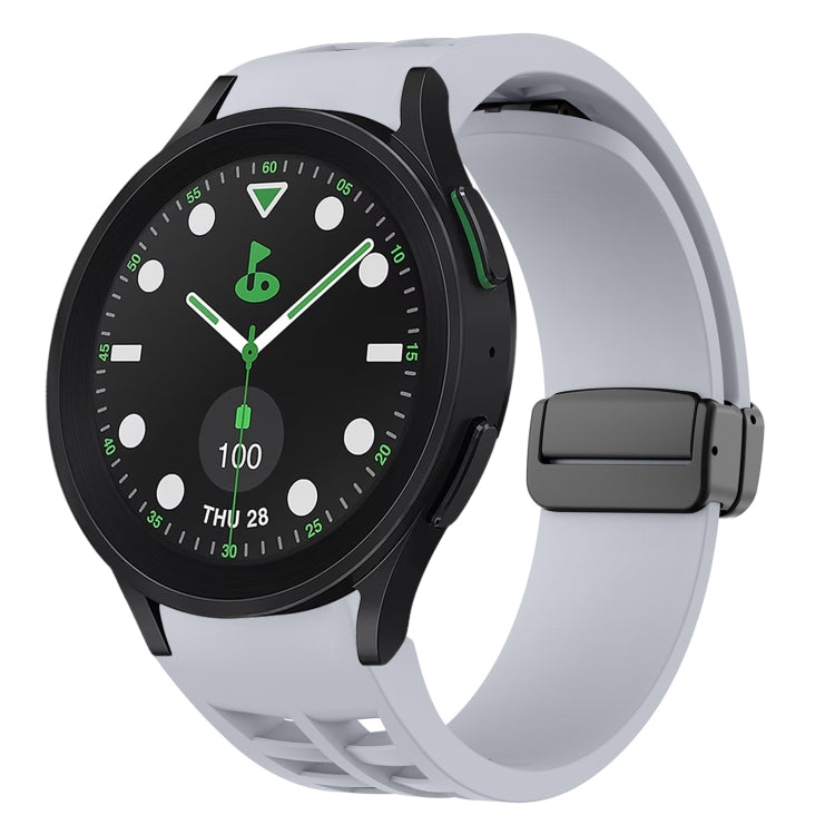 Richard 磁性摺疊黑色扣矽膠錶帶，適用於 Samsung Galaxy Watch 6 40 / 44mm，適用於 Samsung Galaxy Watch 5 Pro 高爾夫版，適用於 Samsung Galaxy Watch 5 高爾夫版