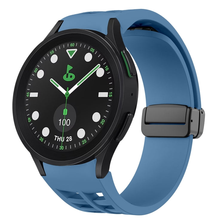 Richard 磁性摺疊黑色扣矽膠錶帶，適用於 Samsung Galaxy Watch 6 40 / 44mm，適用於 Samsung Galaxy Watch 5 Pro 高爾夫版，適用於 Samsung Galaxy Watch 5 高爾夫版
