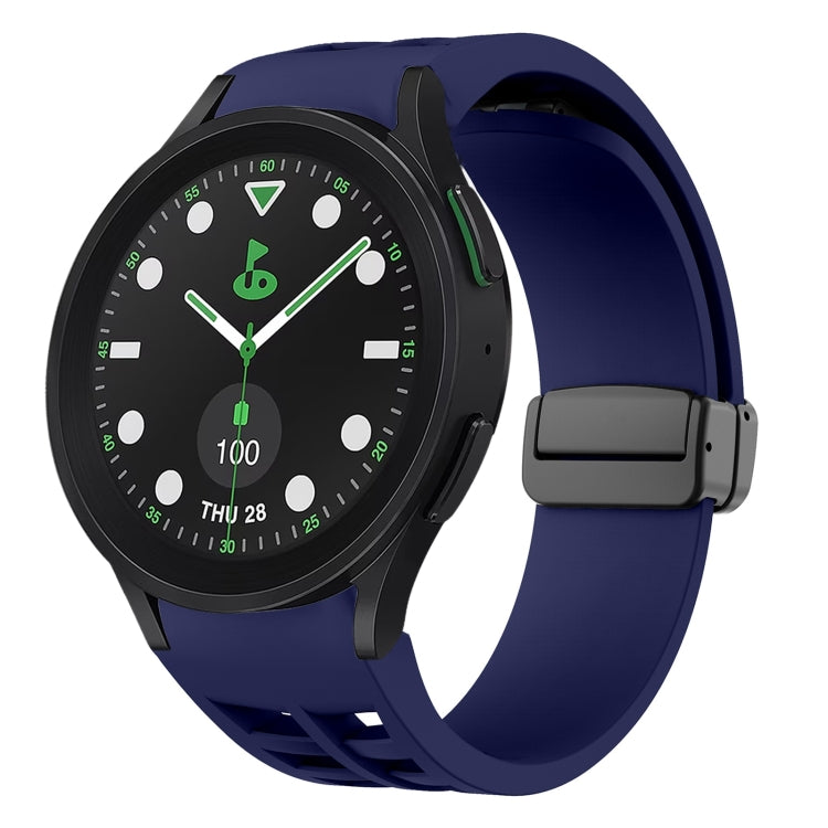 Richard 磁性摺疊黑色扣矽膠錶帶，適用於 Samsung Galaxy Watch 6 40 / 44mm，適用於 Samsung Galaxy Watch 5 Pro 高爾夫版，適用於 Samsung Galaxy Watch 5 高爾夫版