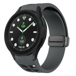 Richard 磁性摺疊黑色扣矽膠錶帶，適用於 Samsung Galaxy Watch 6 40 / 44mm，適用於 Samsung Galaxy Watch 5 Pro 高爾夫版，適用於 Samsung Galaxy Watch 5 高爾夫版