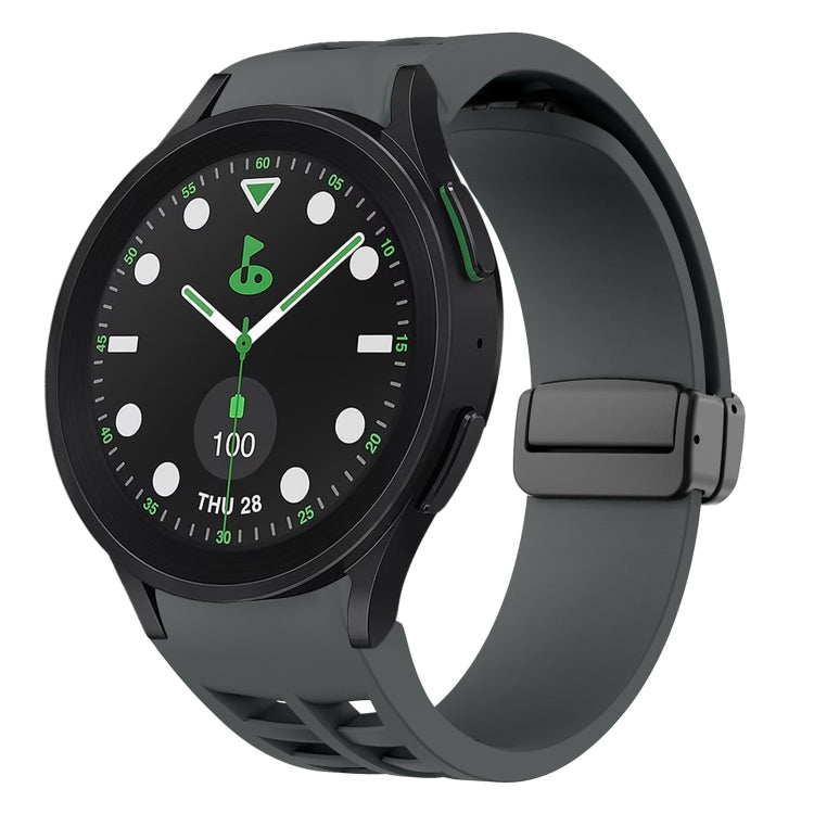 Richard 磁性摺疊黑色扣矽膠錶帶，適用於 Samsung Galaxy Watch 6 40 / 44mm，適用於 Samsung Galaxy Watch 5 Pro 高爾夫版，適用於 Samsung Galaxy Watch 5 高爾夫版