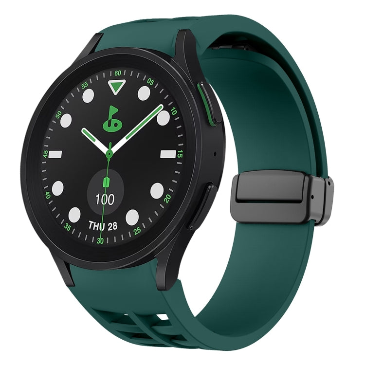 Richard 磁性摺疊黑色扣矽膠錶帶，適用於 Samsung Galaxy Watch 6 40 / 44mm，適用於 Samsung Galaxy Watch 5 Pro 高爾夫版，適用於 Samsung Galaxy Watch 5 高爾夫版