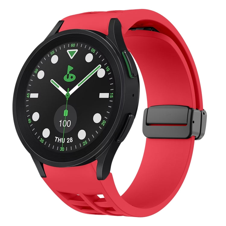 Richard 磁性摺疊黑色扣矽膠錶帶，適用於 Samsung Galaxy Watch 6 40 / 44mm，適用於 Samsung Galaxy Watch 5 Pro 高爾夫版，適用於 Samsung Galaxy Watch 5 高爾夫版