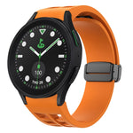 Richard 磁性摺疊黑色扣矽膠錶帶，適用於 Samsung Galaxy Watch 6 40 / 44mm，適用於 Samsung Galaxy Watch 5 Pro 高爾夫版，適用於 Samsung Galaxy Watch 5 高爾夫版