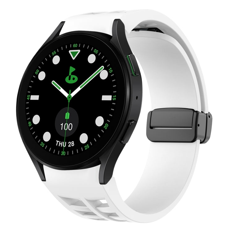 Richard 磁性摺疊黑色扣矽膠錶帶，適用於 Samsung Galaxy Watch 6 40 / 44mm，適用於 Samsung Galaxy Watch 5 Pro 高爾夫版，適用於 Samsung Galaxy Watch 5 高爾夫版