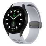 Richard 磁性摺疊黑色扣矽膠錶帶，適用於 Samsung Galaxy Watch 6 40 / 44mm，適用於 Samsung Galaxy Watch 5 Pro 高爾夫版，適用於 Samsung Galaxy Watch 5 高爾夫版