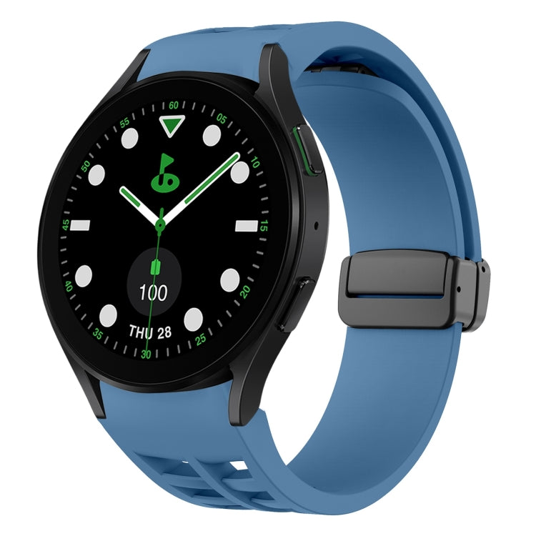 Richard 磁性摺疊黑色扣矽膠錶帶，適用於 Samsung Galaxy Watch 6 40 / 44mm，適用於 Samsung Galaxy Watch 5 Pro 高爾夫版，適用於 Samsung Galaxy Watch 5 高爾夫版