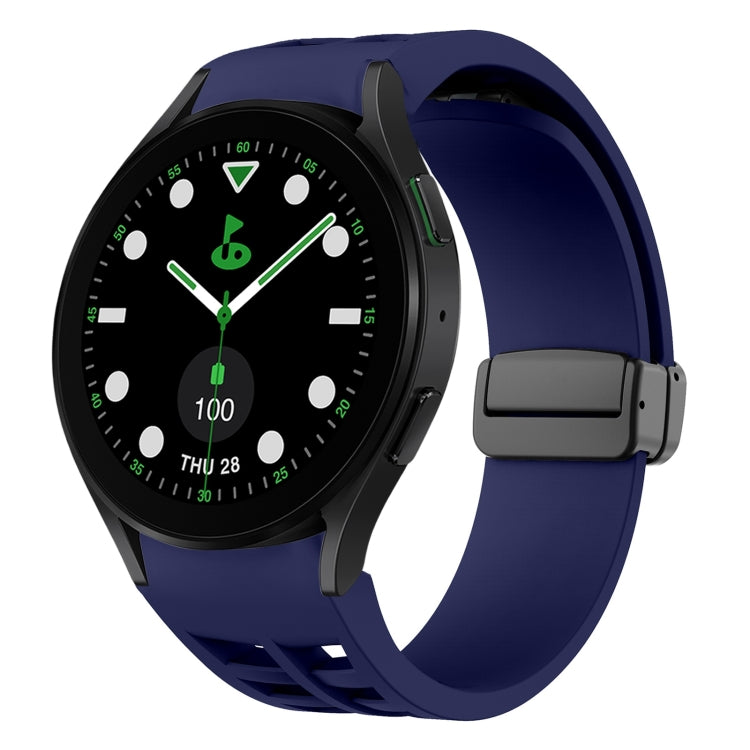 Richard 磁性摺疊黑色扣矽膠錶帶，適用於 Samsung Galaxy Watch 6 40 / 44mm，適用於 Samsung Galaxy Watch 5 Pro 高爾夫版，適用於 Samsung Galaxy Watch 5 高爾夫版